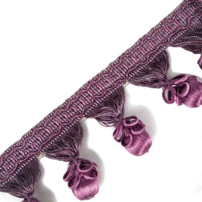 China Factory direct top grade fashionable royal purple tassel fringe for decoration for sale