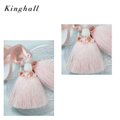 China Cheap Best Price Custom Soft Pink Cotton Curtain Small Tassels For Sale for sale