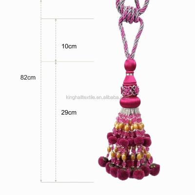 China Back Curtain Trade Assurance Splendor Tie Fringe Tassel For Curtain Decoration for sale