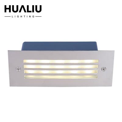 China Modern Professional Design Small Rectangle Led Stair Recessed 3w 6w Indoor Wall Mounted Step Lamp Embedded Wall Light for sale