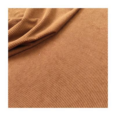 China Wholesale Disposable Corduroy 9W Corduroy 9W Knitting Fabric Brown Memory Polyester Warp Knitting Fabric Multiple Colors In Stock Items for sale