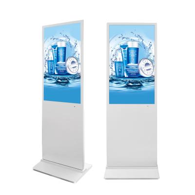 China Indoor Aiyos 43 Inch Ultra Thin LCD Advertising Screens Floor Stand Digital Totem for sale