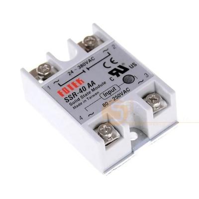 China Standard SSR-40AA Original SSR 40A Input 12-32VAC Output 110-240VAC AC in AC Solid State Relay SSR-40AA for sale