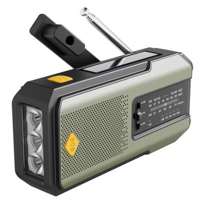 China PORTABLE IR-102 Battery Powered Noaa Weather Radio, Power Bank, Solar Led Camping Light, Emergency Radio With Battery Backup for sale