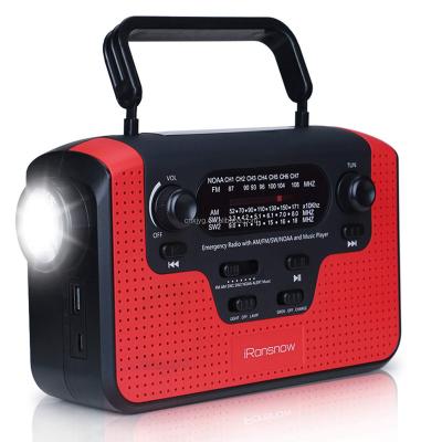 China PORTABLE TF card Led Light Portable Hand Crank Emergency Solar Power sW Radio for sale