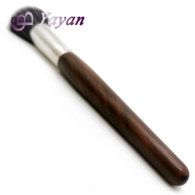 China Skin-Friendly Cosmetic Facial Makeup Brush Sweep Style Natural Face Kabuki Animal Hair Wooden Handle Powder Brush for sale