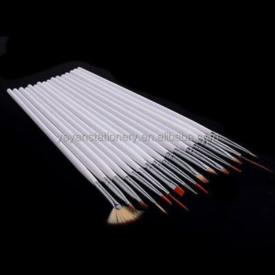 China Nail Combing Multi Shape Synthetic Nylon Hair Wood Handle Nail Brush for sale