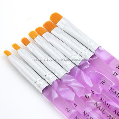 China Nail Painting Product Hot Selling Nail Set Brush Including Synthetic Head, Acrylic Handle, OEM Design for sale