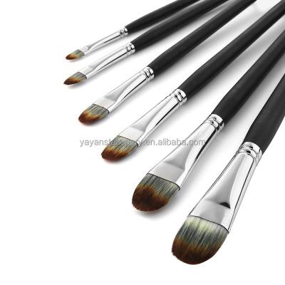 China Watercolor Oil Painting Arts And Crafts Supplies Acrylic Multicolor Synthetic Nylon Bristle Brushes for sale