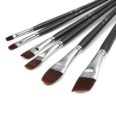 China Acrylic Watercolor Oil Painting Painting Tools Best Around 6 Pcs Synthetic Hair Brushes for sale