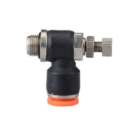 China Plastic+brass Circulation Pneumatic Speed ​​Control Valve Pneumatic Fit Plastic Valve SL Air Pneumatic Throttle Valve for sale