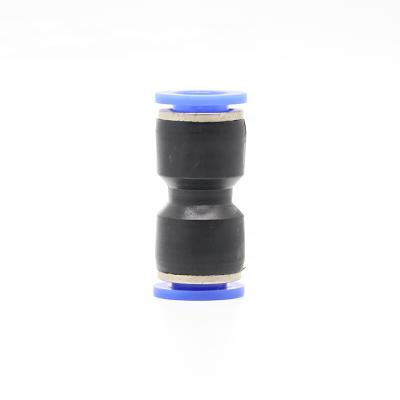 China Building Material Compressed Air Source Straight Plastic Pneumatic Tube Fitting PU Tube Fit Pneumatic Union One Contact Fitting 10mm for sale