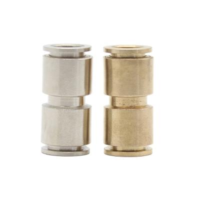 China Construction Material Brass Fitting HU Stores One Touch Union Brass Fitting Copper Air Embedding Pneumatic Fitting Metal for sale