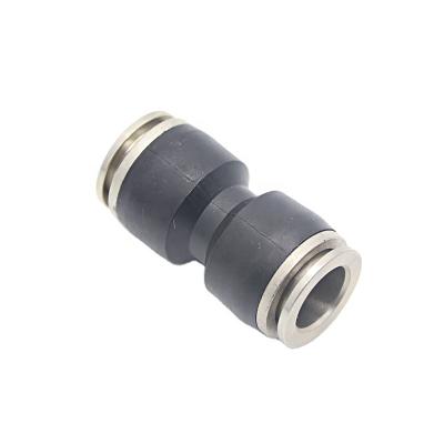 China Plastic+brass Metal Pneumatic Contact Plastic Connector PU Air Hose One Push In Fitting Pneumatic Hose Fitting for sale