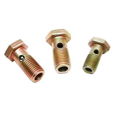 China Hydraulic Fitting Carbon Steel Banjo Screw Iron Wire Bolt And Nuts Metric Oil Pipe Connector for sale