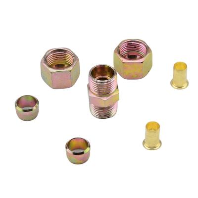 China oil & Gas Male&Male Thread Hydraulic Thread Hex Nuts Seal Olive Cutter Sleeve Core Ring Double Thread Hydraulic Fitting for sale