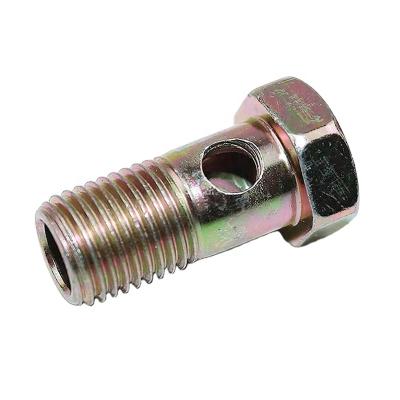 China Iron Bolt Cavity Screw Carbon Steel Hydraulic Banjo Iron Fitting With Metric Hole Thread Through Oil Screw Bolt for sale