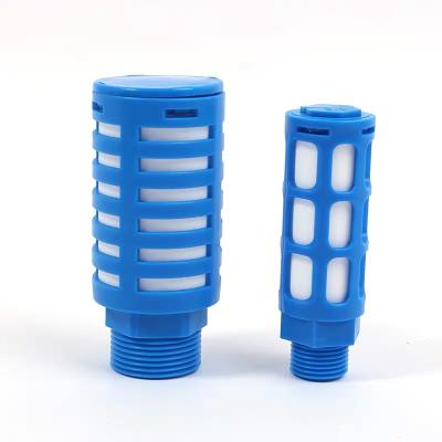 China Material of Construction Shop PSU Muffler Noise Reduction Solenoid Valve Plastic Blue Pneumatic Muffler for sale