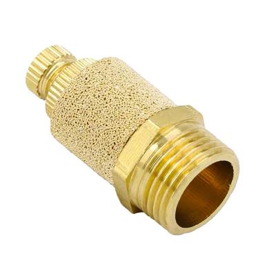 China Material of Construction Shop BSL All Brass Noise Reduction Pneumatic Solenoid Valve Throttle Silencer Muffler Adjust Speed for sale