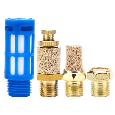 China Building Material Stores Solenoid Valve Silencer Noise Reduction Brass Pneumatic Muffler for sale