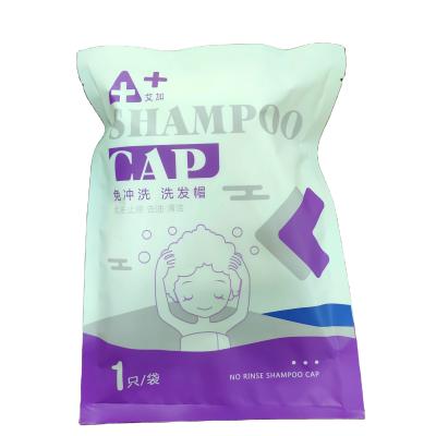 China 210gsm Needle Cotton With Film 50cast OEM Hygiene Patient Shampoo Caps Disposable No Rinse Waterless Shampoo Cap for sale