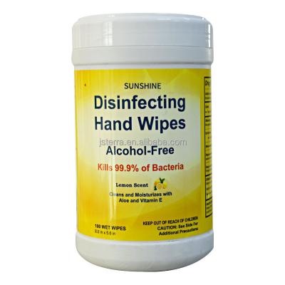 China Baby cleaning stocked disinfectant wipes of feature material and non-woven fabric for sale