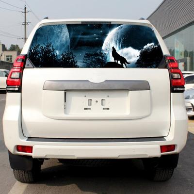 China Waterproof+Eco-friendly For Pickup Car Surprise 3D Rear Windshield Sticker 135x36\146x46cm One Way Creepy Vision OEM ORCA Material Unique Thriller Sticker for sale