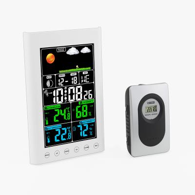 China H108G-Color Calendars LCD Weather Station Temperature Color Screen Digital Wireless Outdoor Alarm Clock In Desktop Weather Forecast for sale