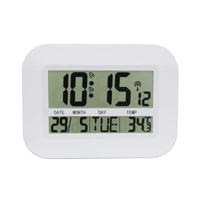 China H149C-DCF Hot Selling Alarm Clock Table LCD Wall Clock Radio Automatically Setting Good Quality Controlled Clock for sale