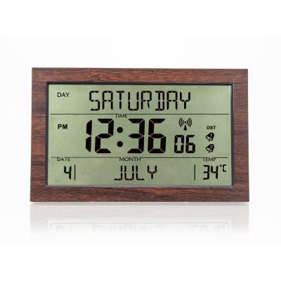 China New H164CF 2020 New Grain Digital radio alarm clock LCD display alarm clock table position wooden controlled alarm clock for sale