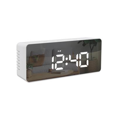 China Class hot sale H6006 led clock Digital alarm table alarm clock LED light mirrow LED alarm clock for sale