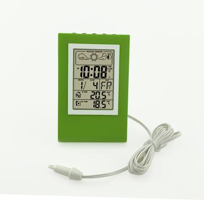 China H117AB Calendars LCD Table Alarm Clock Table Calendar Clock Weather Station Alarm Clock with Cable Outdoor Temperature for sale