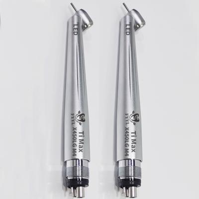 China Dental 45 Degree Angle Metal Counter High Speed ​​Handpiece With LED Fiber Optic Light X450LG M4 for sale