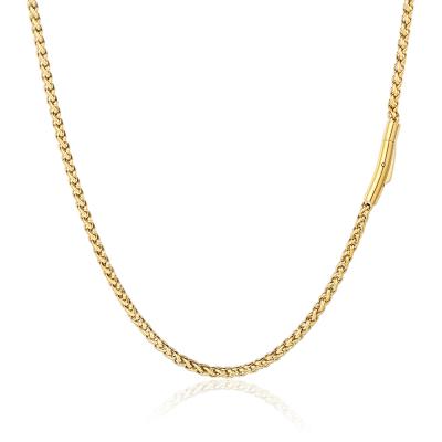 China Hiphop 3mm BSK Stainless Steel Gold Filled Chain Necklace For Men for sale