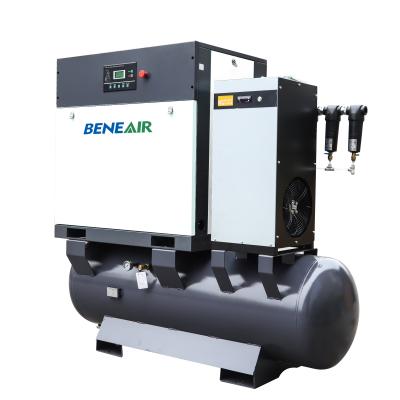 China 8~16bar Oil Lubricated All-in-One Rotary Screw Air Compressor with Air Dryer Reservoir and Air Filters (All-in-One) for sale