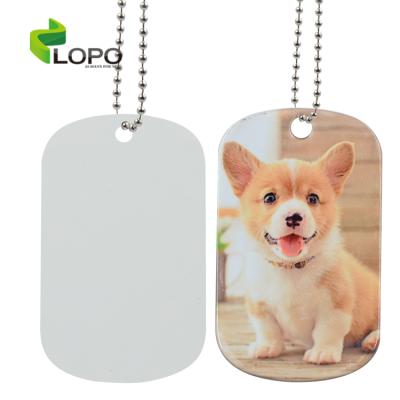 China High Quality Customized Sublimation Blank Metal Cute Dog Tag Stainless Steel With Two Color for sale