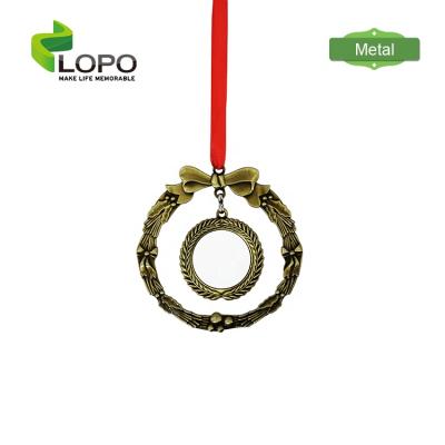 China Chirstmas Decor LOPO 2021 New Arrivals Sublimation Christmas Vintage Blank Craft Ring Ornaments for sale