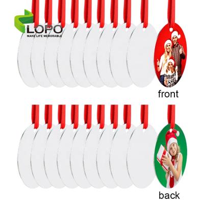 China 2021 Shape 2021 Printable Aluminum Christmas Foil Ornaments Double Side LOPO Oval for sale