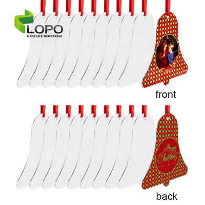 China 2021 Printable Aluminum Christmas Ornaments LOPO Ornament-Bell Double Side Shape for sale