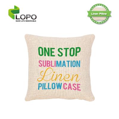 China Wholesale Natural Textile Sublimation Sublimation Pillow Case Knitted Natural Plain Dyed Home Decor Cushion LOPO for sale