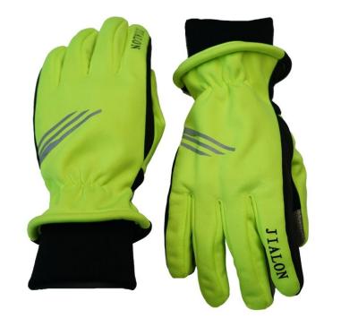 China Durable Neon Men Glow Cool Hot Sale Windproof Knit Winter Cycling Gloves for sale