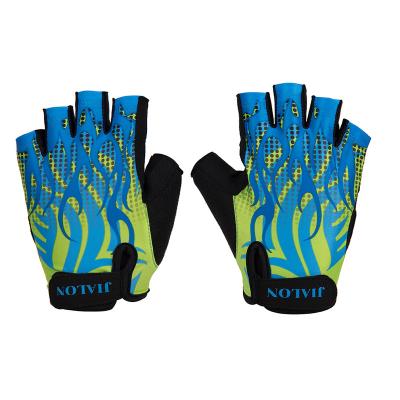 China Comfortable neon men's against the heat colorful custom fashional protection half finger bike gloves for sale