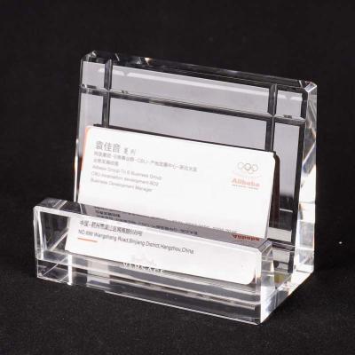 China China Customized Personalized Transparent Crystal Label Business Card Holder For Office for sale