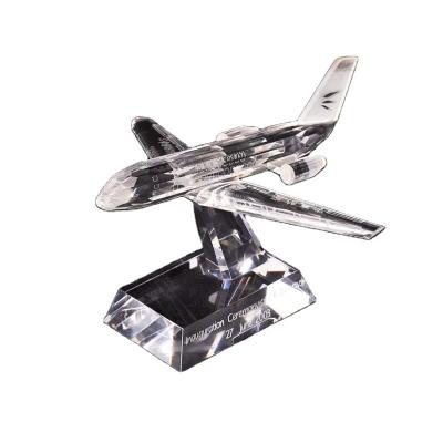 China China Incorporated Company 3D Laser Engraved Crystal Airplane Model for sale