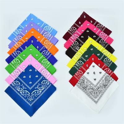 China Custom Wholesale Multifunctional Colorful 100% Cotton Square Printed Headwear Classic Paisley Bandana for sale