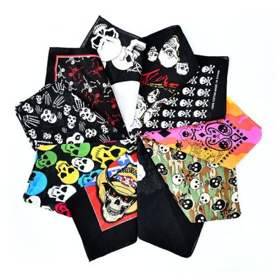 China Customized Logo OEM Multifunctional Hot Selling Silk Soft Headwear 100%Cotton Square Bandana for sale