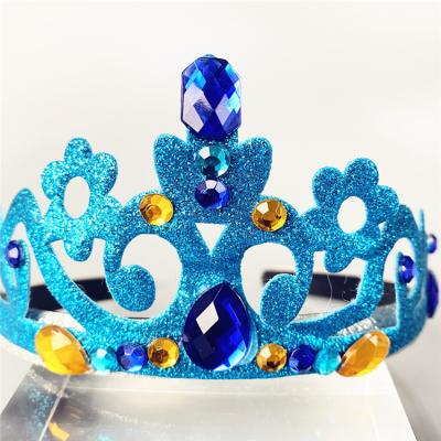 China Sparkling Mermaid Tiara Princess Costume Cartoon Baby Birthday Party Crown Headband for sale