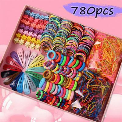 China Children's hair low MOQ 780 pieces of accessories set color little girl hair band hair claws and mixed elastic clip girls accessories for sale