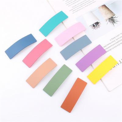 China Japan and Korea style wild geometric hair clip alloy rose girl hairpin shape solid square matte bb clip wild geometric hair clip for sale