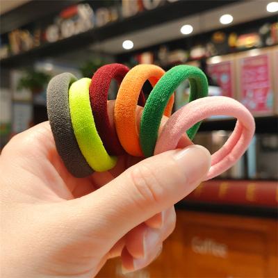 China 50pcs/box Children's High Elastic Hair Ring Women's Stretch Elastic Band One High Elastic Hair Band Candy Color Girls Hair Band for sale